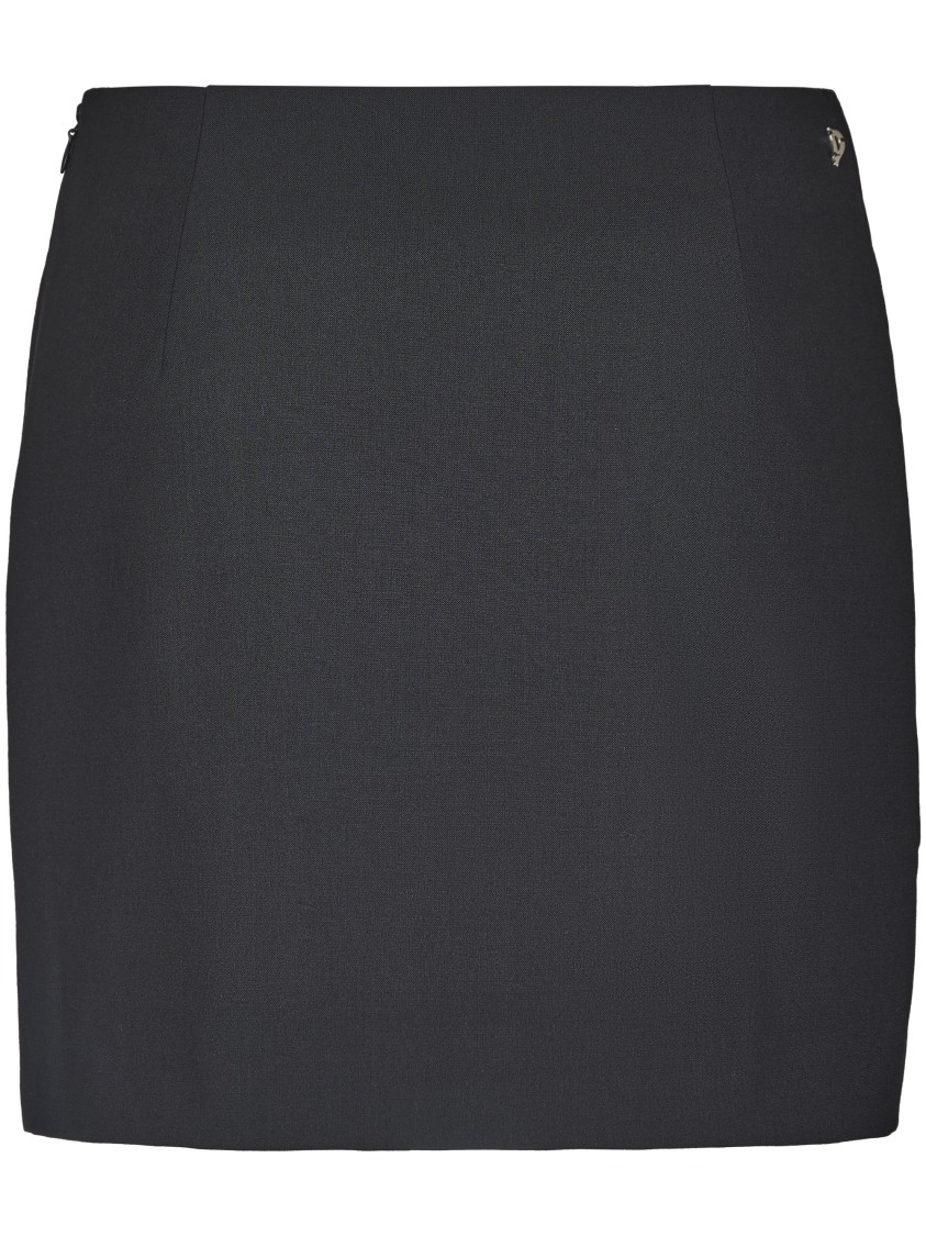 Dondup Tailored Wrap Skirt With Smooth Finish And Discreet Logo In Black