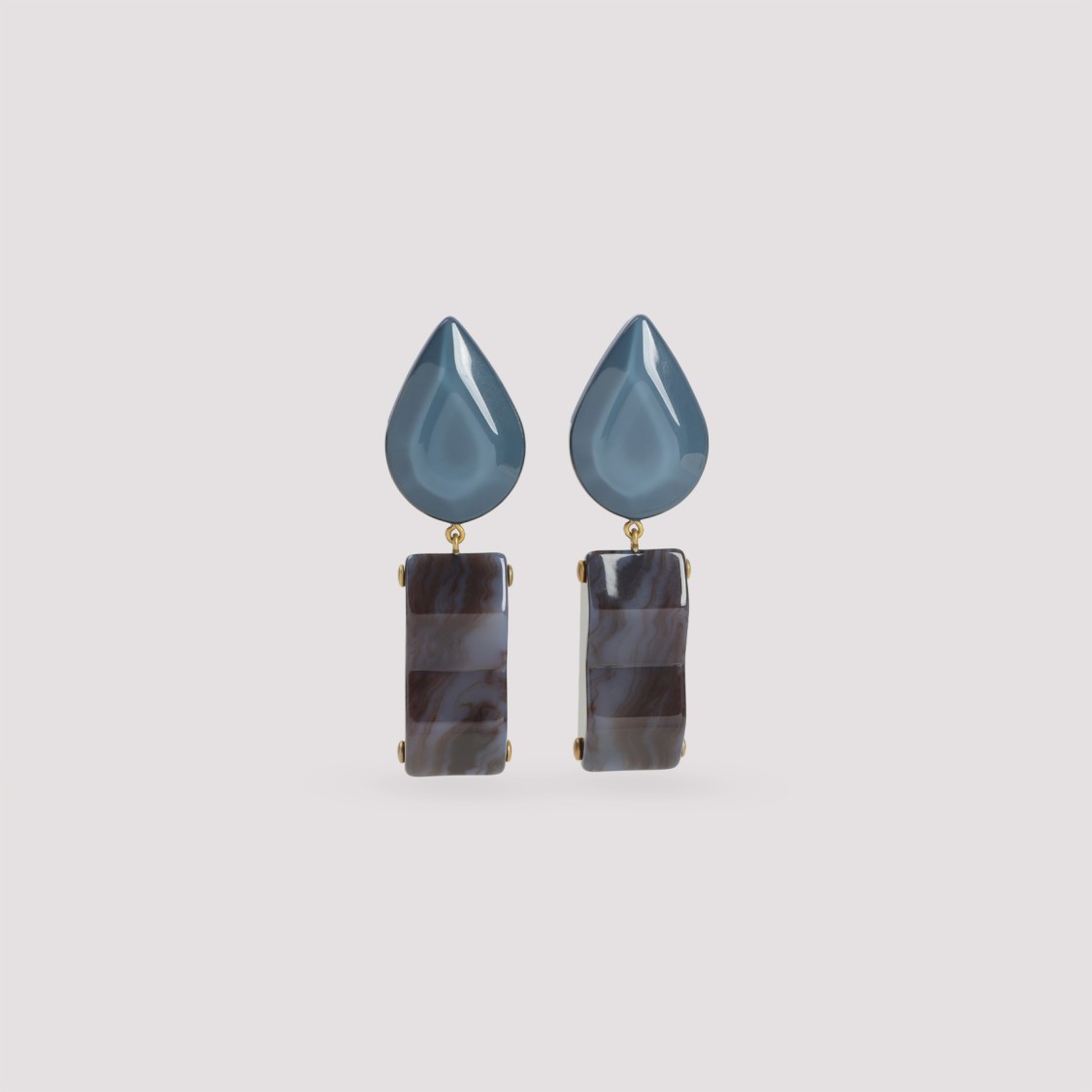 Giorgio Armani Teardrop-rectangular Stone Clip-on Earrings