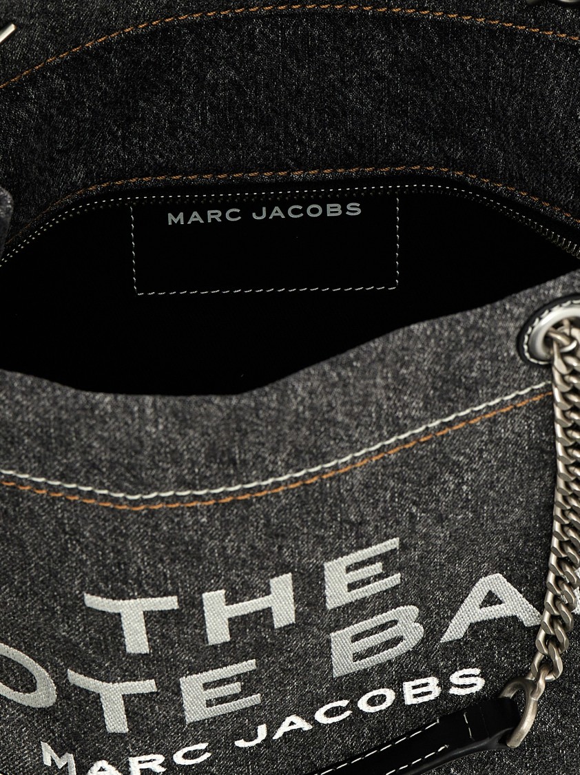 Marc Jacobs 'the Denim Chain Medium Tote' Shoulder Bag In Gray