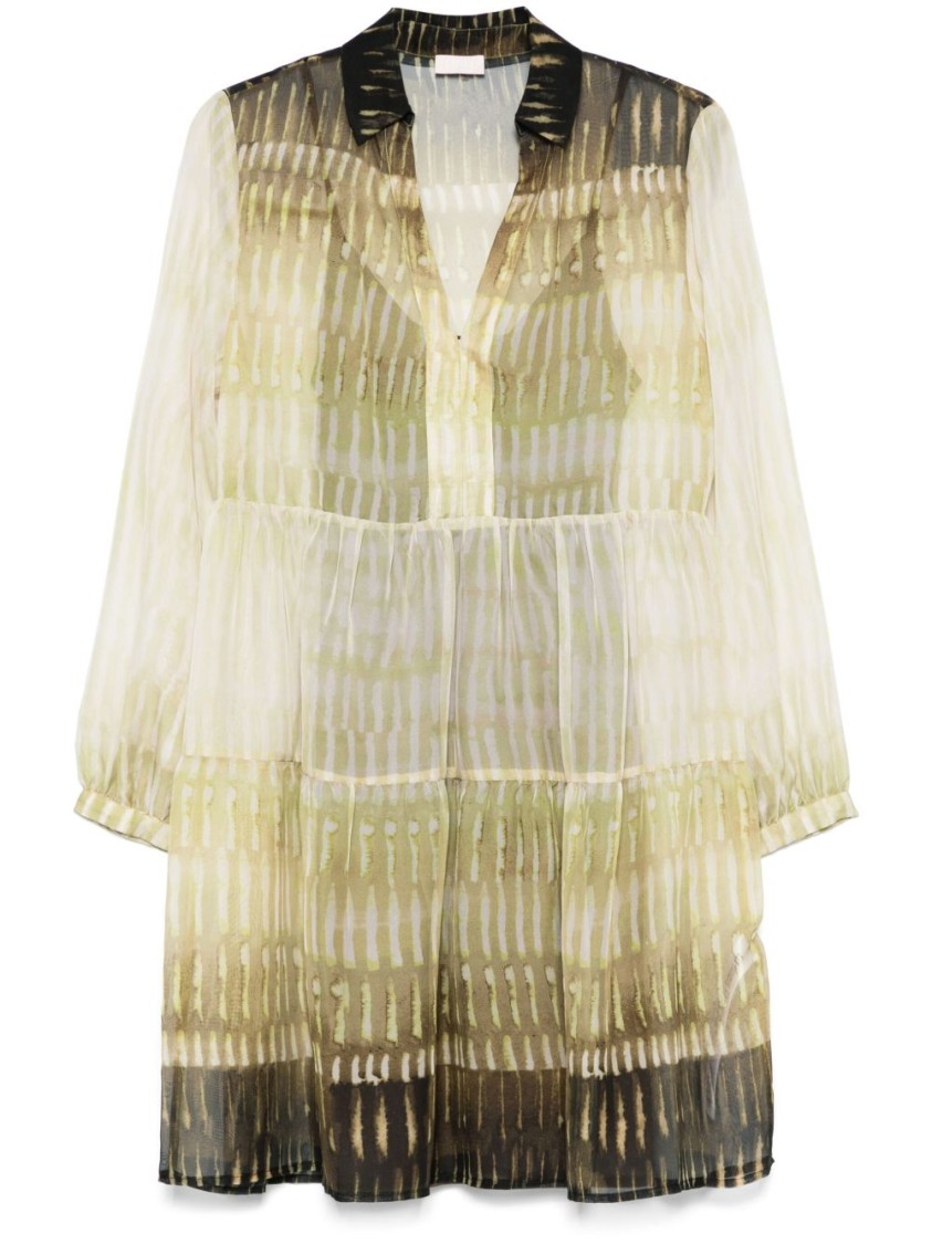 Liu •jo Liu Jo Tiered Mini Dress With Button-down Front