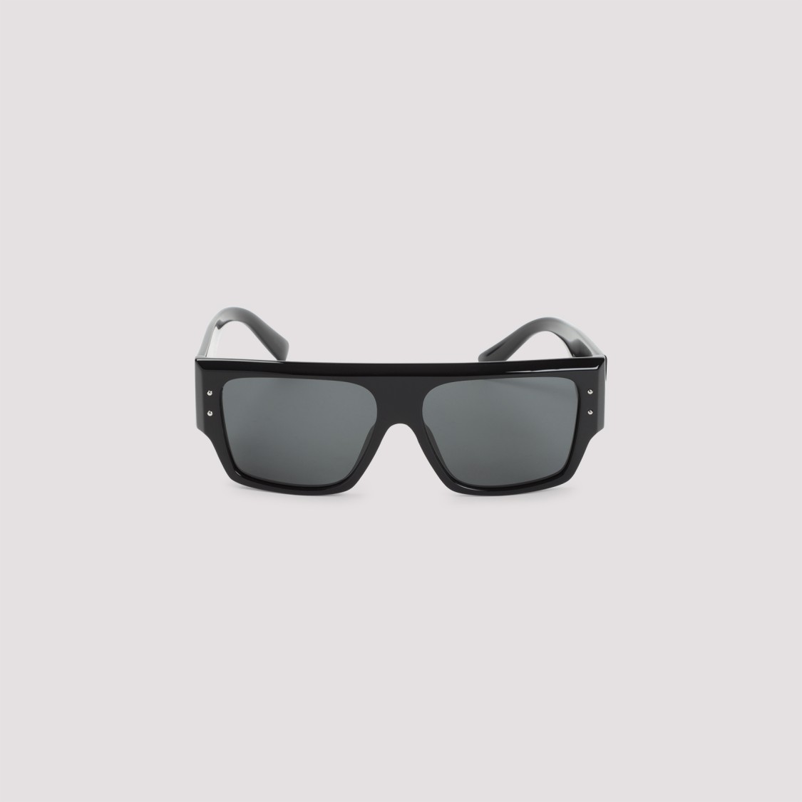 Dolce & Gabbana Bold Rectangular Frame Sunglasses With Acetate Construction In Black