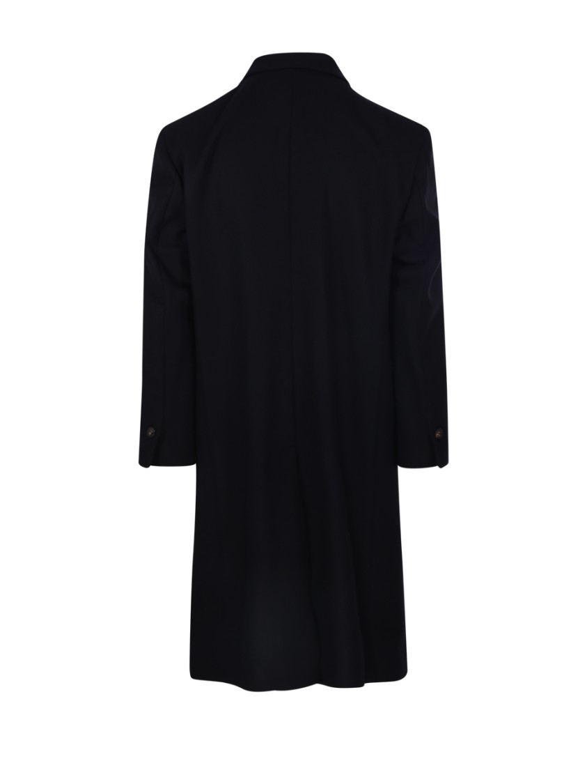 Hevo Hevò Man Coat Midnight Blue Size 40 Pure Virgin Wool Iws, Polyamide In Blue