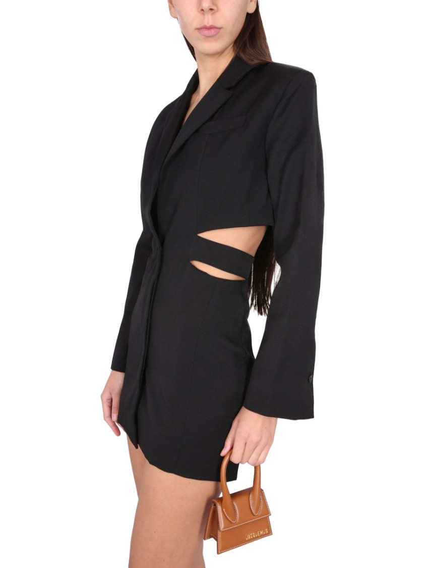 Jacquemus 'la Robe Bari' Black Single-breasted Jacket With Cut-out In Black
