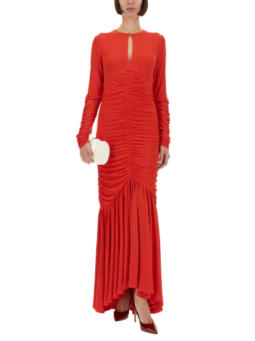 ROTATE BIRGER CHRISTENSEN ROTATE LONG DRESS WITH DRAPE
