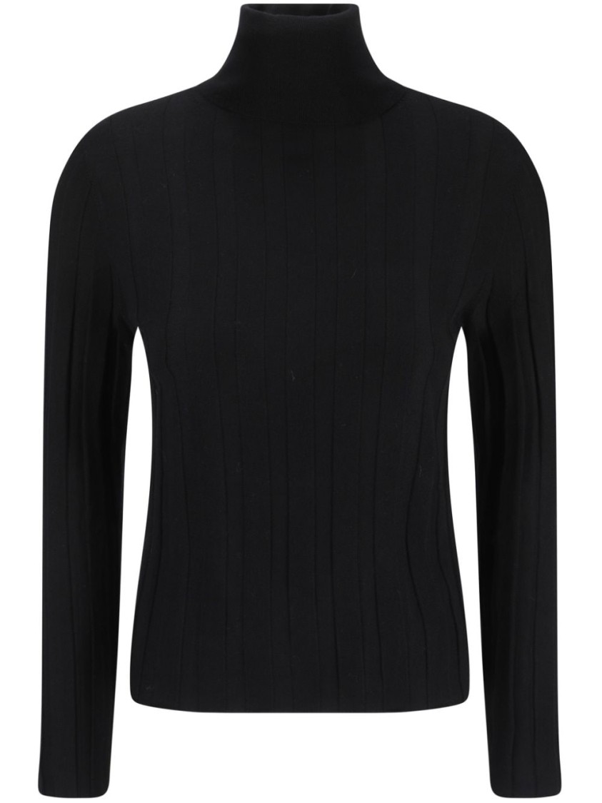 Allude Wool Turtleneck Sweater In Black