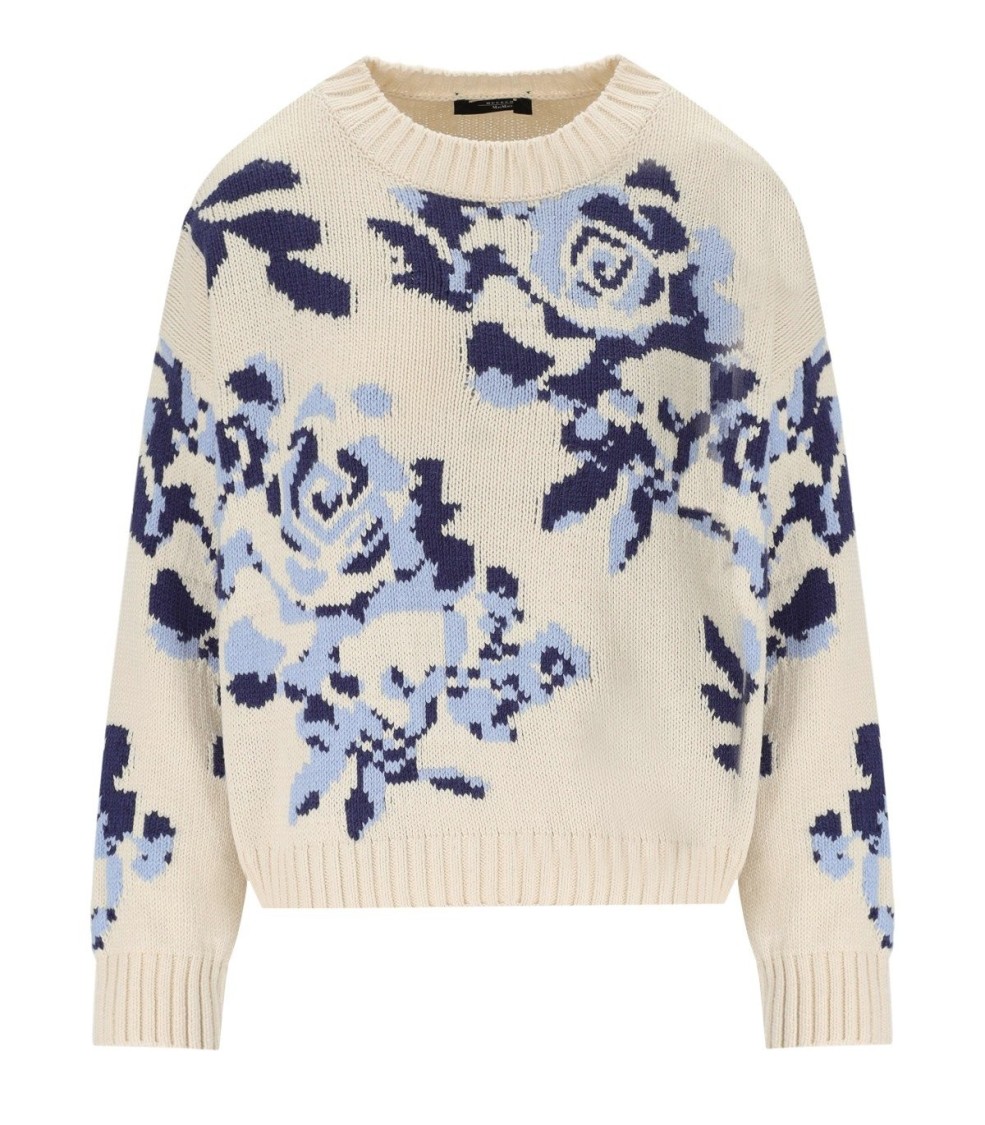 Shop Max Mara Fabian Ivory Crewneck Jumper In Neutrals