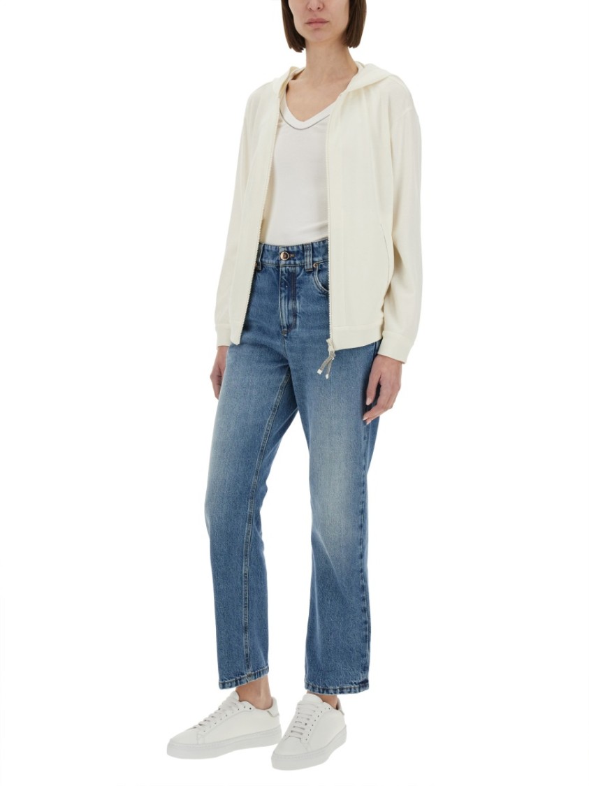 Brunello Cucinelli Cotton And Silk Interlock Topwear In Neutrals