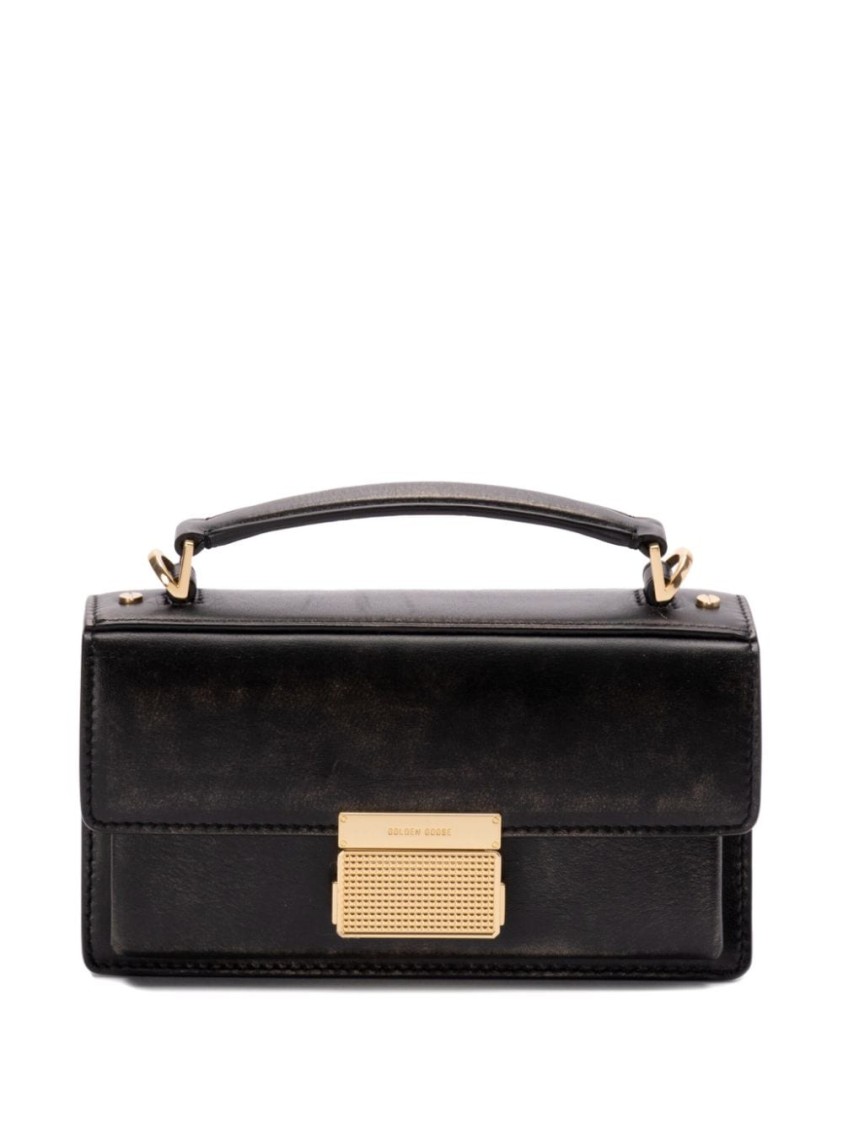 Golden Goose 'venezia' Black Hangbag With Adjustable And Removable Shoulder Strap And Clasp Closure In Black