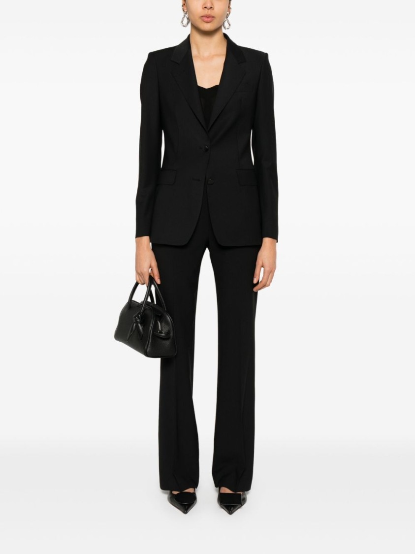 Tagliatore Tailored Black Jacket With Notched Lapel In Black