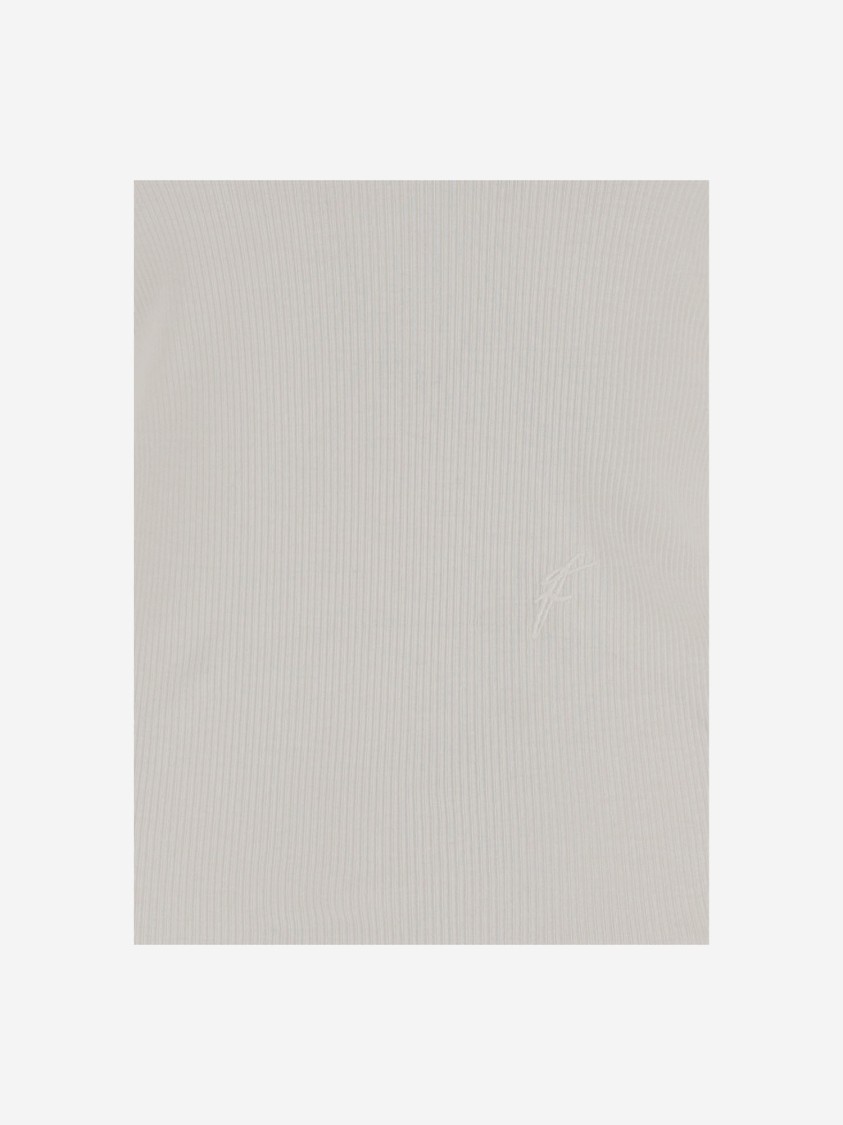 Ferragamo Cotton Top With Shaped Neckline In White