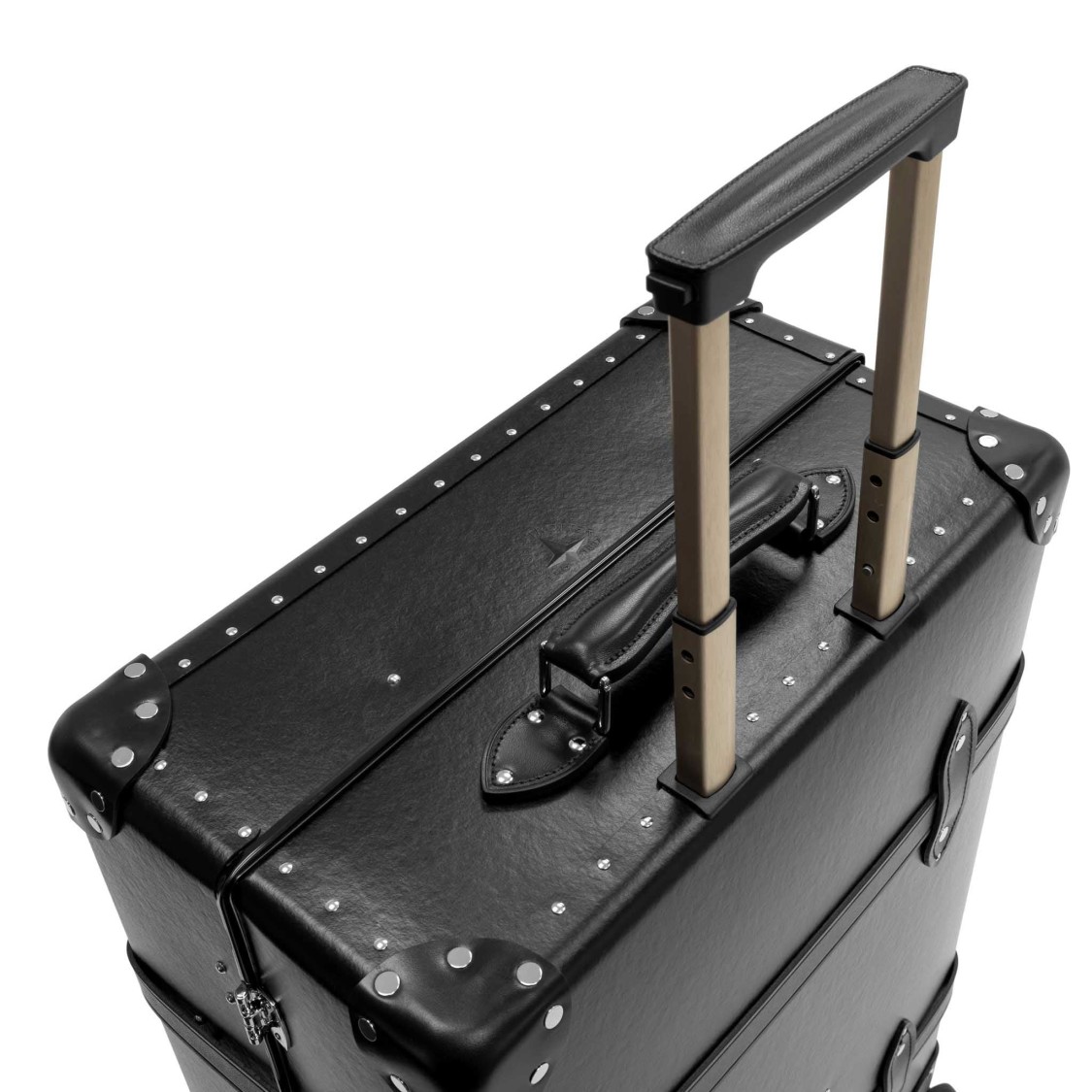 Globe-trotter Globe Trotter Centenary Large Check-in Suitcase With Leather Accents In Black