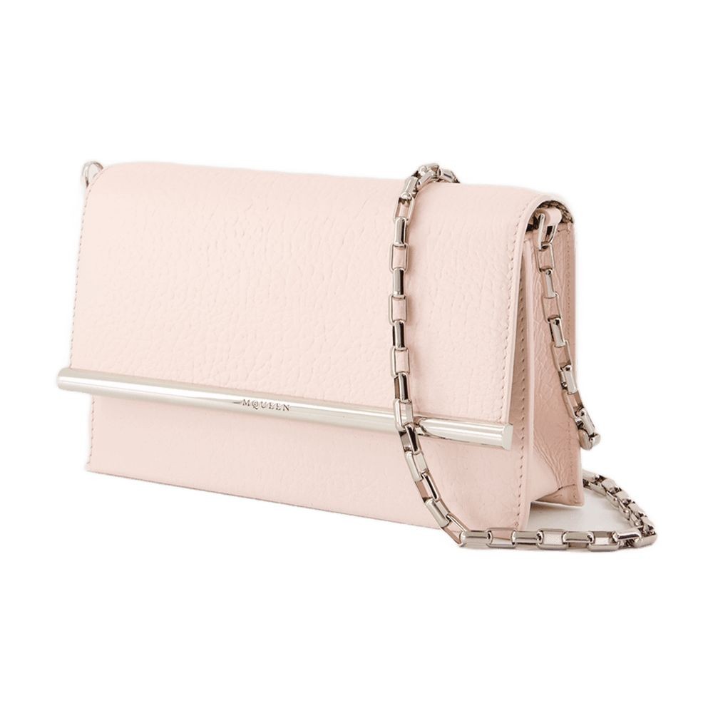 Alexander Mcqueen Mini Cross Bar Purse In Pink