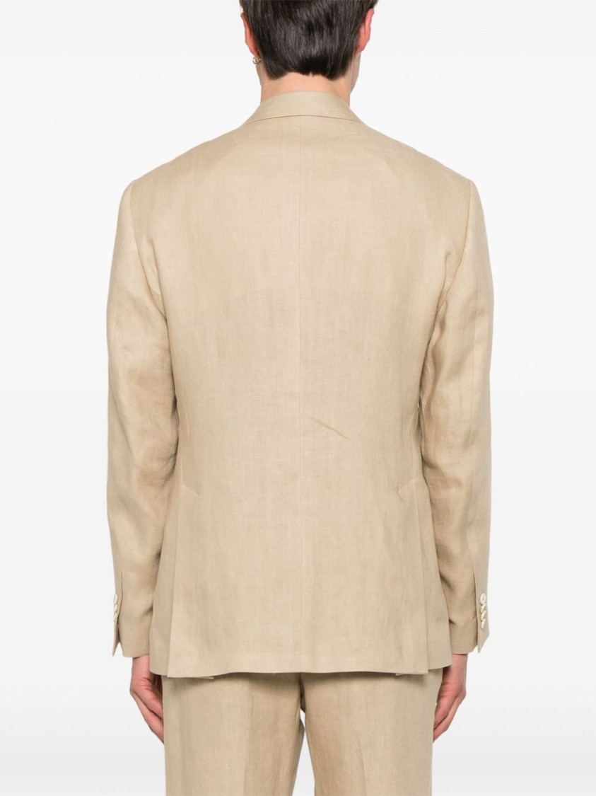 Lardini Beige Classic Jacket With English Vents In Neutral