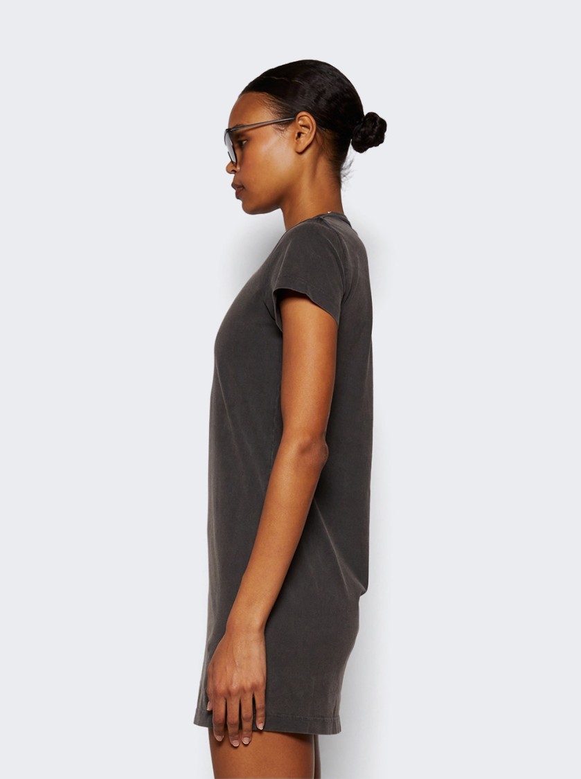 Alexander Wang T T By Alexander Wang Blade Logo Shrunken Tee Dress Washed Cedar In Black