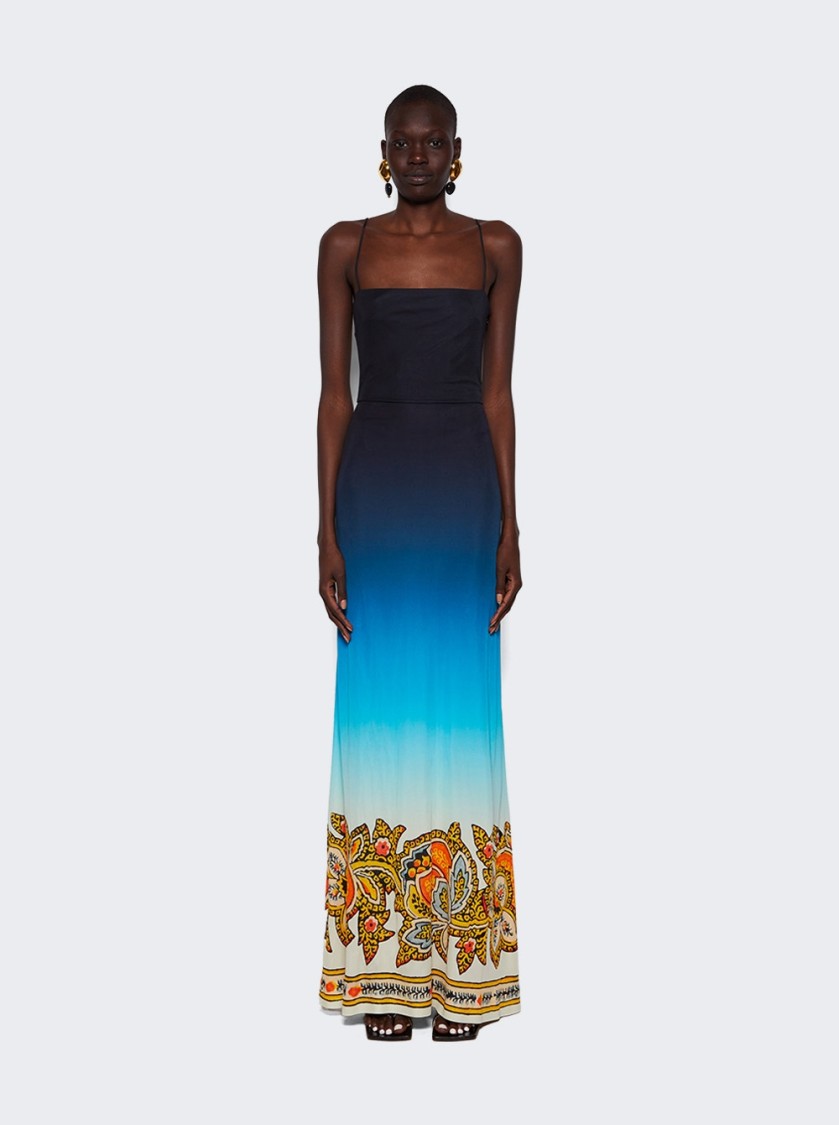 Etro Gradient Longline Dress With Paisley Printed