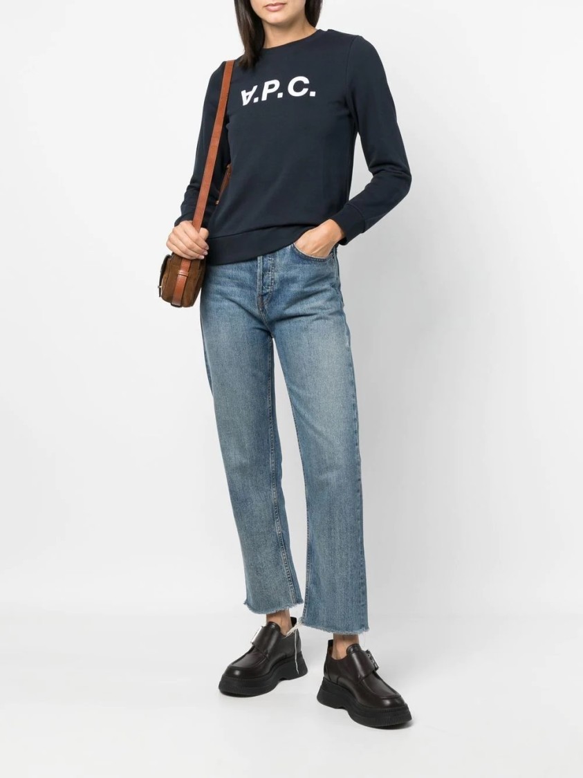 Apc A.p.c. Relaxed-fit Lightweight Cotton Blend Sweatshirt In Black