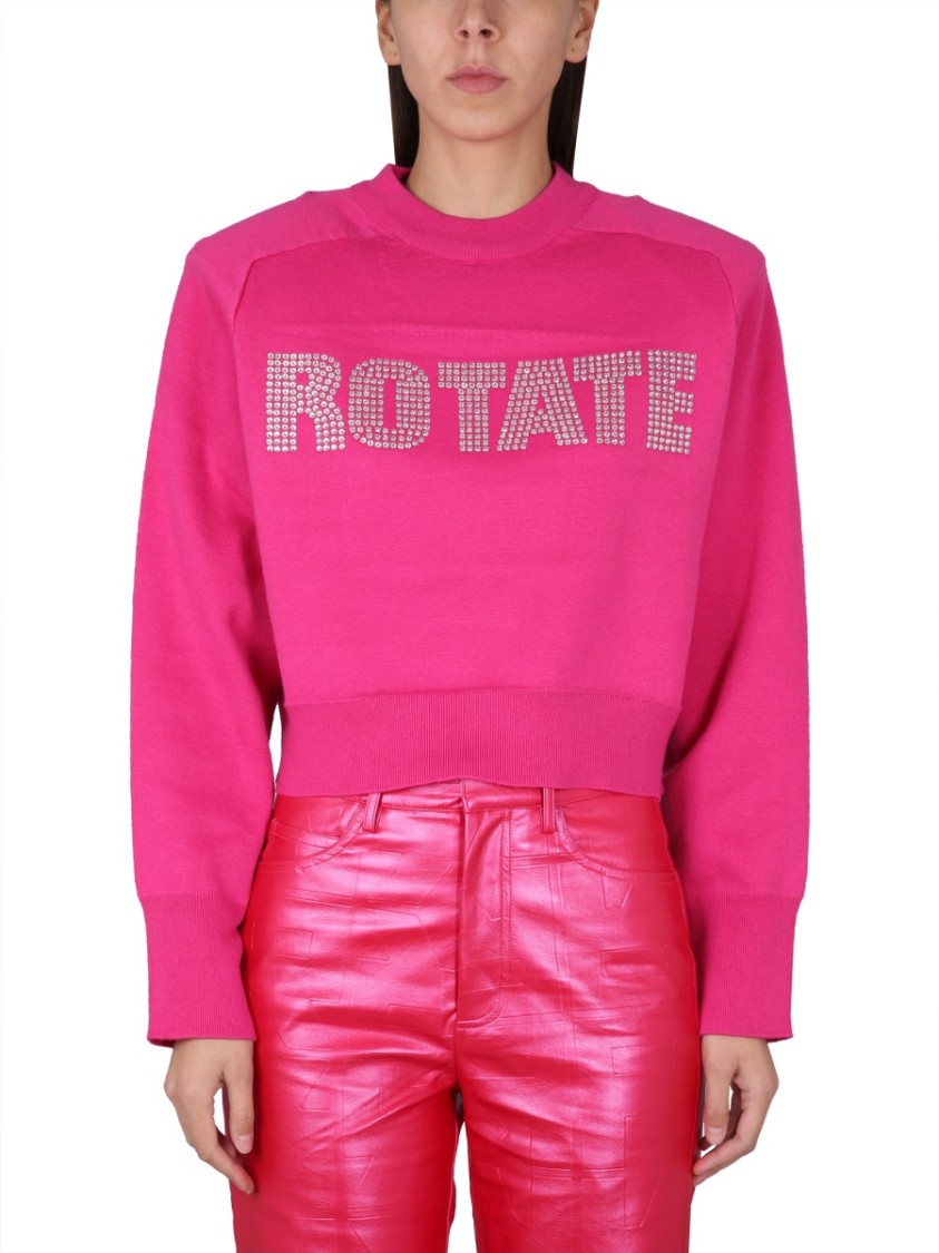 ROTATE BIRGER CHRISTENSEN ROTATE VIBRANT CROPPED SWEATSHIRT