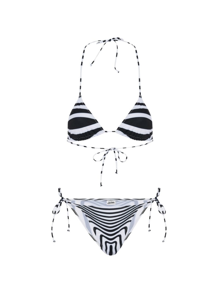 Jean Paul Gaultier Mariniere Body Morphing Bikini Set White In Multicolor