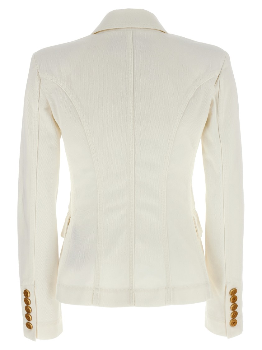 Balmain Double-breasted Six-button Jacket In White