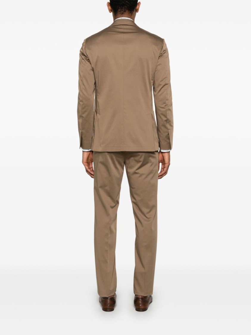 Lardini Camel Brown Cotton Blended Suit