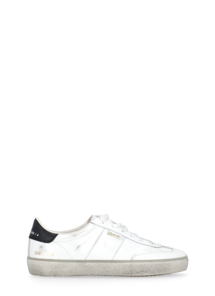 Golden Goose Distressed Lace-up Sneakers Rubber Sole In White