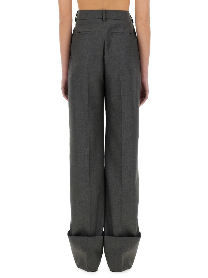 Shop Valentino Straight Wide-leg Virgin Wool Pants