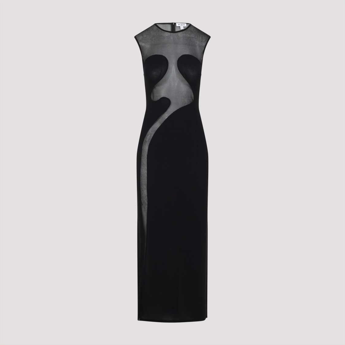 Shop Alaïa Molded Black Viscose Long Dress