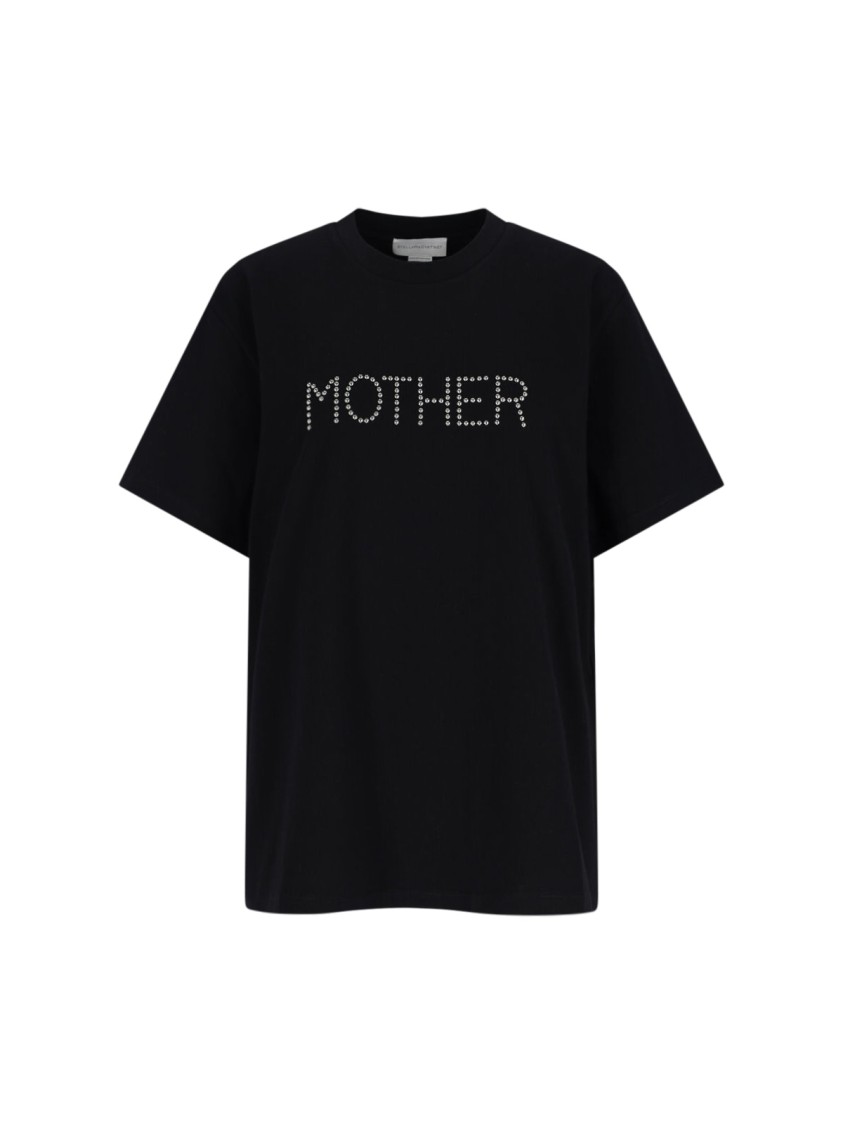 Stella Mccartney Crew Neck Studded Lettering Top
