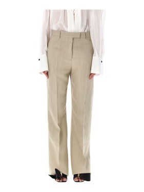 Salvatore Ferragamo Frayed Cotton Trousers Wide | THE LIST
