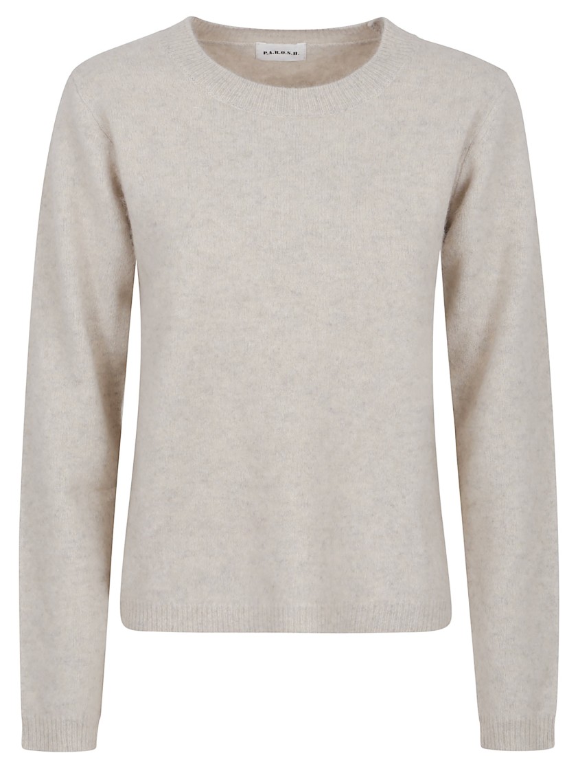 P.a.r.o.s.h Parosh Relaxed-fit Crewneck Sweater In Luxurious Raccoon Fur In Multi