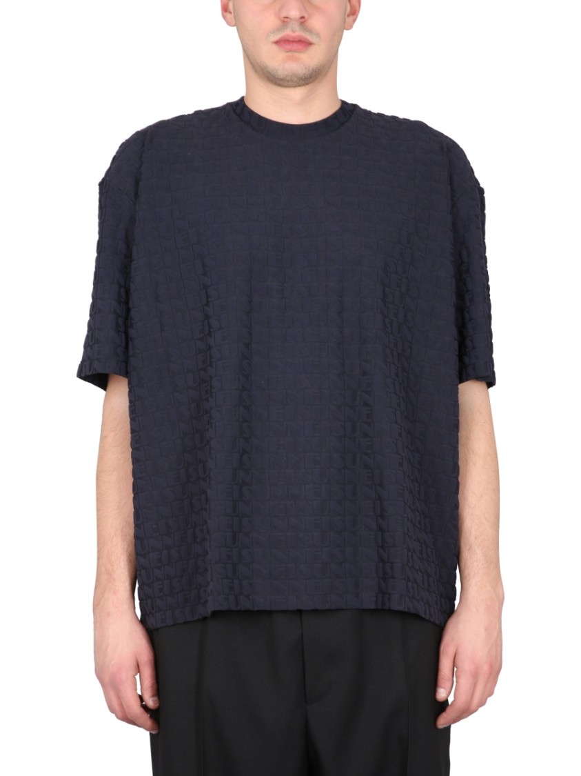 Sunnei Crewneck T-shirt With All Over Logo For Men