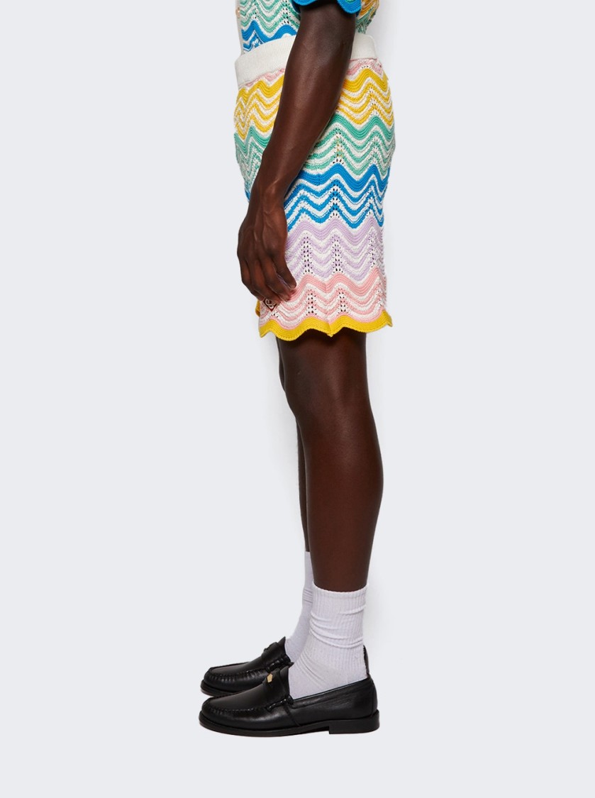 CASABLANCA CASABLANCA WAVE KNIT SHORTS GRADIENT