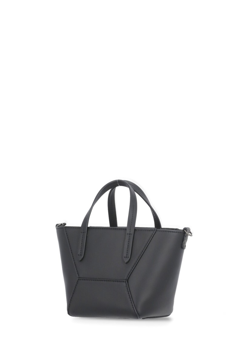 BRUNELLO CUCINELLI BRUNELLO CUCINELLI BLACK LEATHER HANDBAG