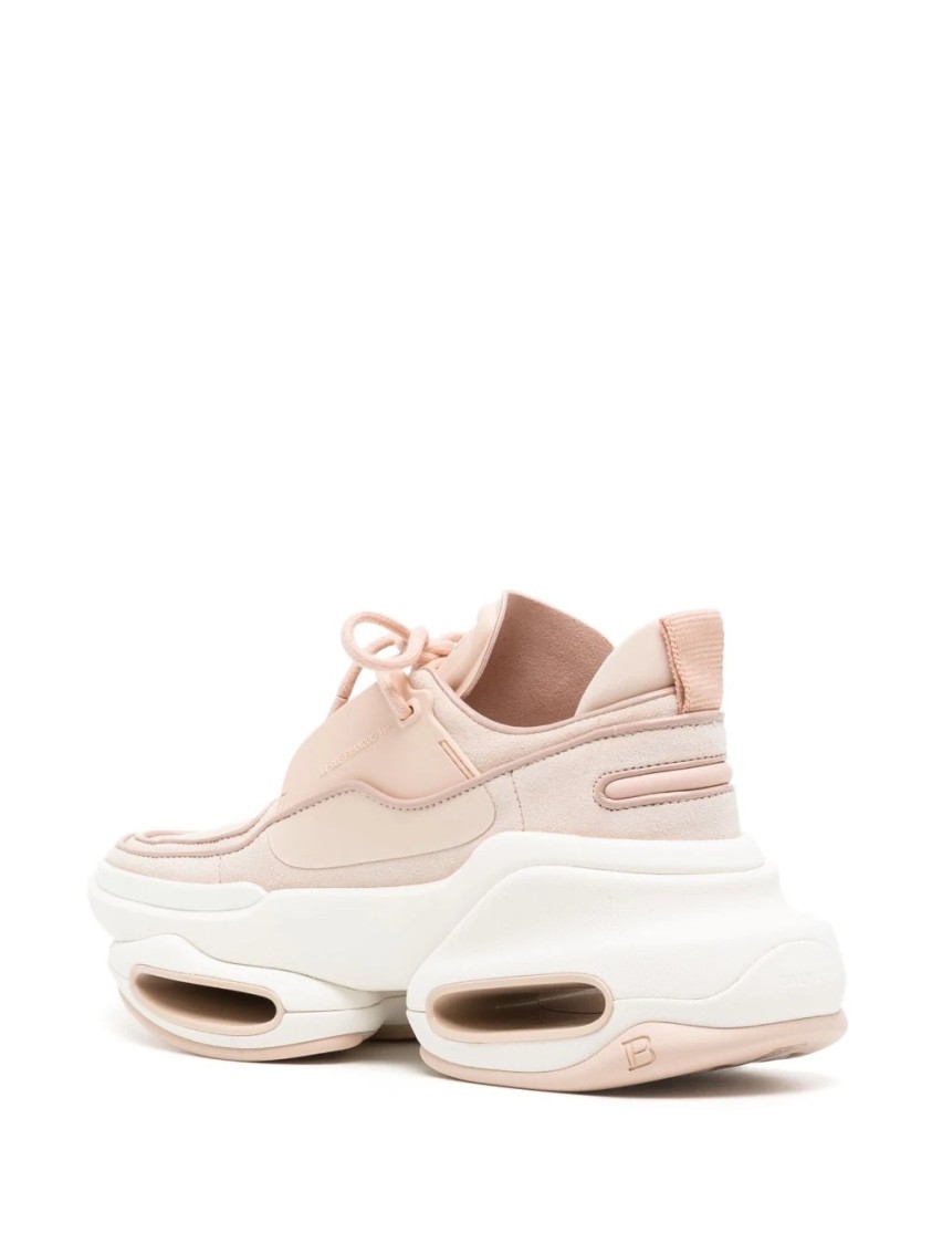 Balmain B Bold Low-rubberized Sneakers In Pink