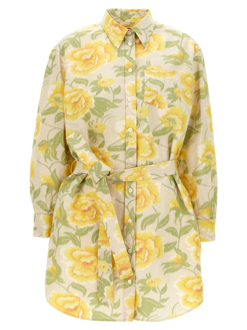 Kenzo 'sleeve Kimono Peonies' Dress