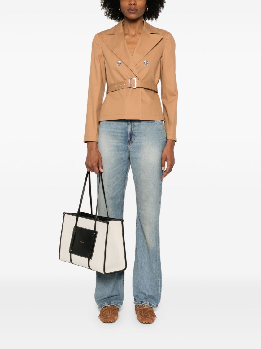 Liu •jo Liu Jo Double-breasted Beige Trench Coat With Tailored Silhouette