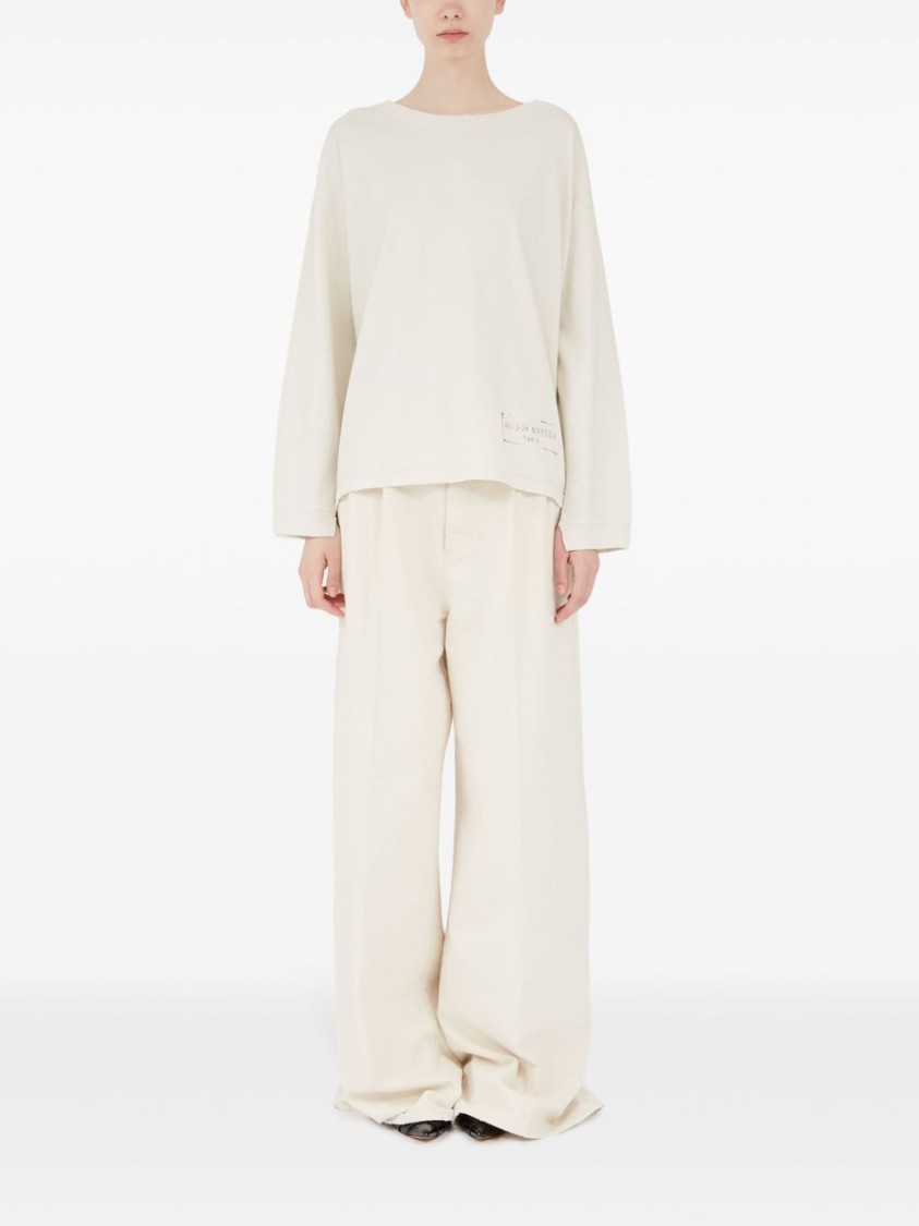 Maison Margiela Round-neck Jumper In White