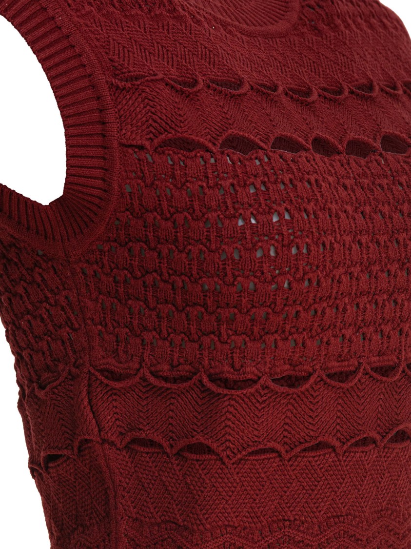 Elie Saab Knit Crop Top Fireball Lilys Crochet In Red