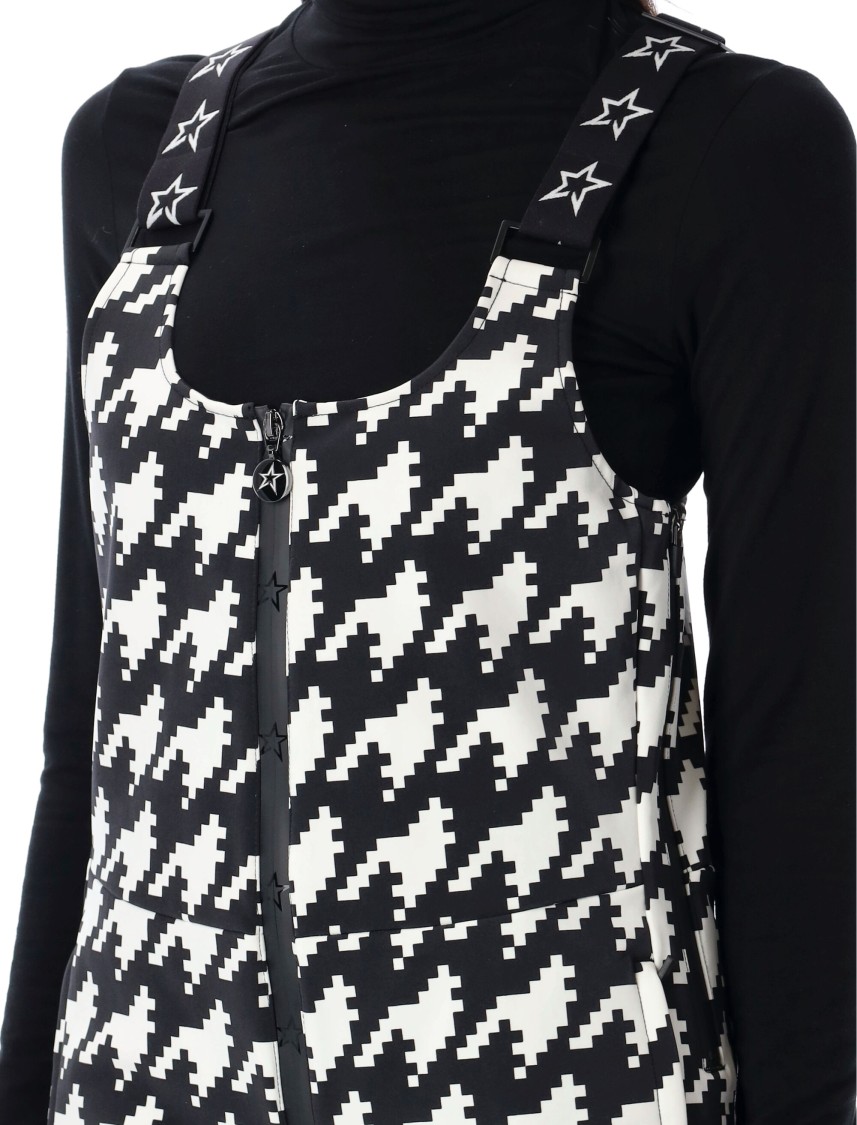 Perfect Moment Blackwhite Houndstooth Pattern All-in-one In Black