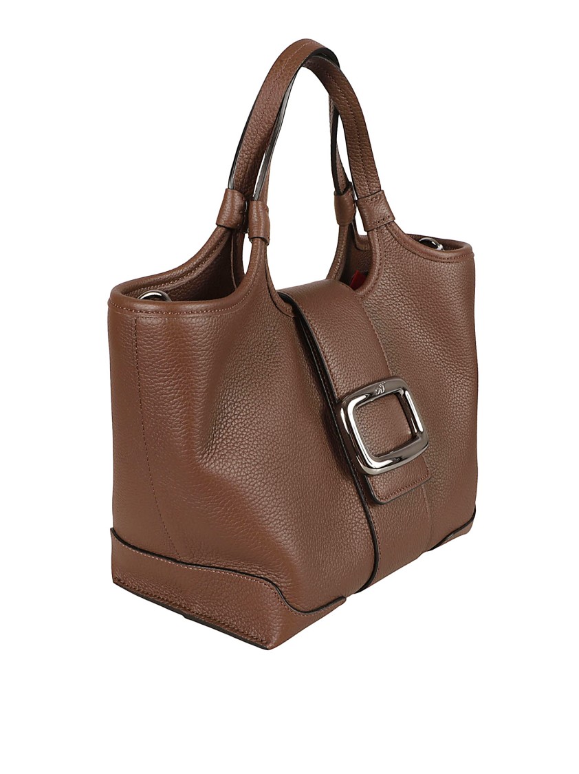 Roger Vivier Structured Calfskin Bag In Black
