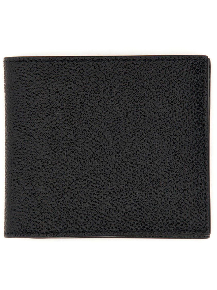 Thom Browne Textured Black Calf Leather Bi-fold Wallet