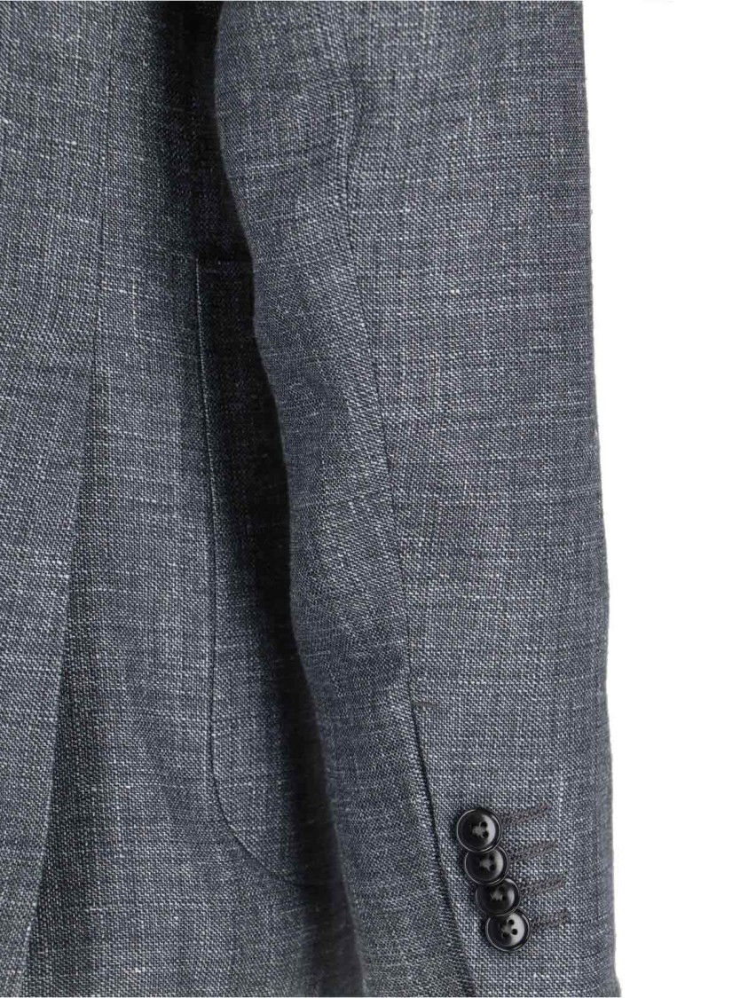 Shop Zegna Linen Blazer – Grey
