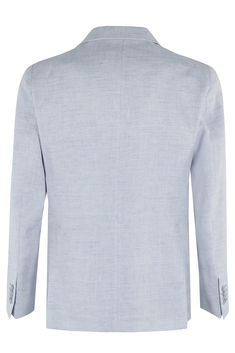 TAGLIATORE TAGLIATORE SINGLE BREASTED HERRINGBONE WOOL LINEN LANCE JACKET