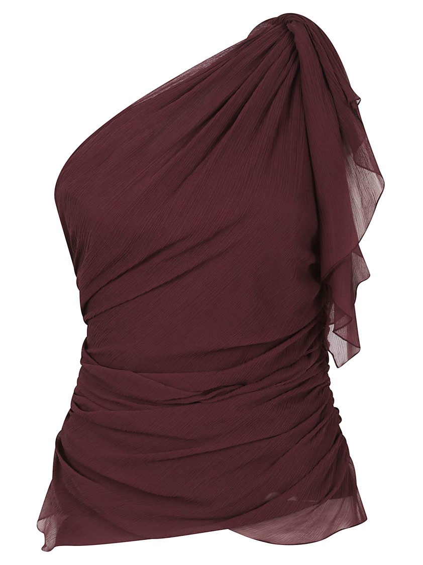 Victoria Beckham Draped One-shoulder Top Asymmetric Hem