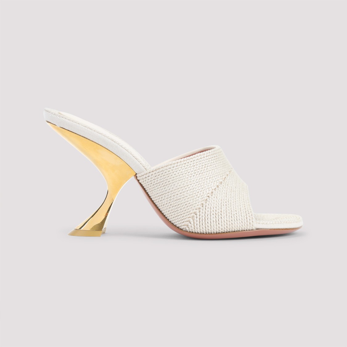 Amina Muaddi Taylor Woven 90 Slipper Sandals In Neutral