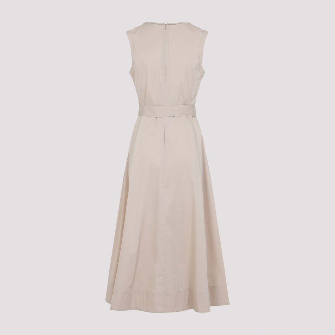 Peserico Sleeveless Maxi Dress With Fitted Bodice In Neutrals