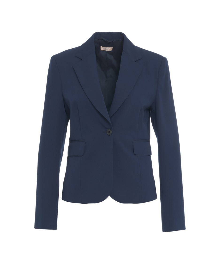 LIU •JO LIU JO TAILORED FITTED BLAZER WITH NOTCHED LAPELS