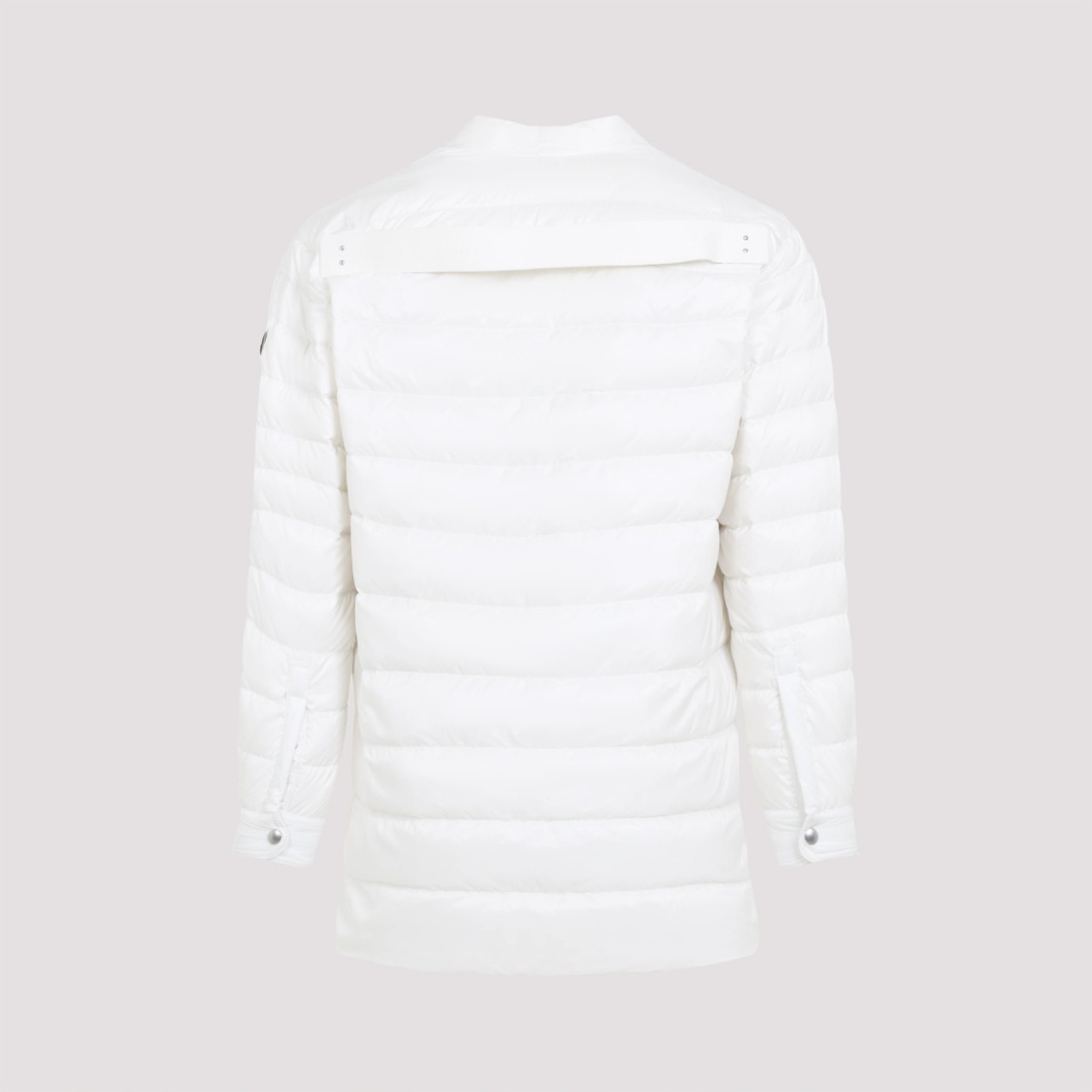 Shop Moncler X Rick Owens Milk White Padded Outer Shirt Jacket