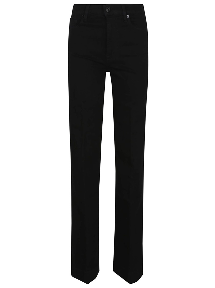 7 For All Mankind High-waisted Flared Jeans With Five-pocket Styling In Black