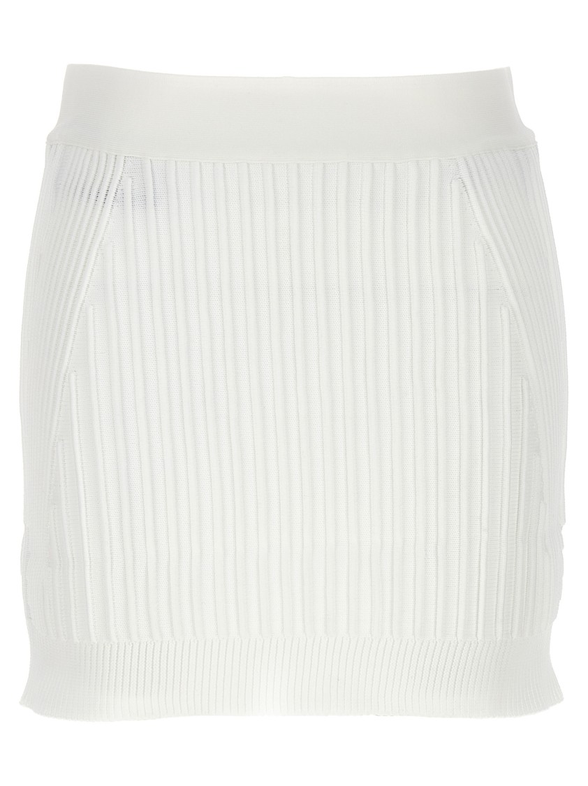 Herve Leger Hervé Léger 'ottoman Low Rise Mini' Skirt In White